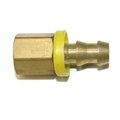 Interstate Pneumatics Easy Lock Brass Hose Fittings, Connectors, 3/8 Inch Push-Lock Barb x 1/4 Inch Female NPT End, PK 6 FL046-D6